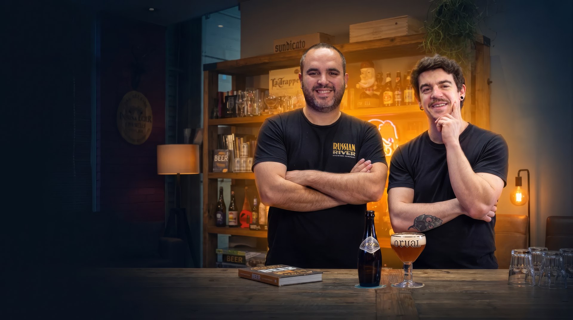 Tiago Lopes e David Santos no estúdio do curso Beer Expert